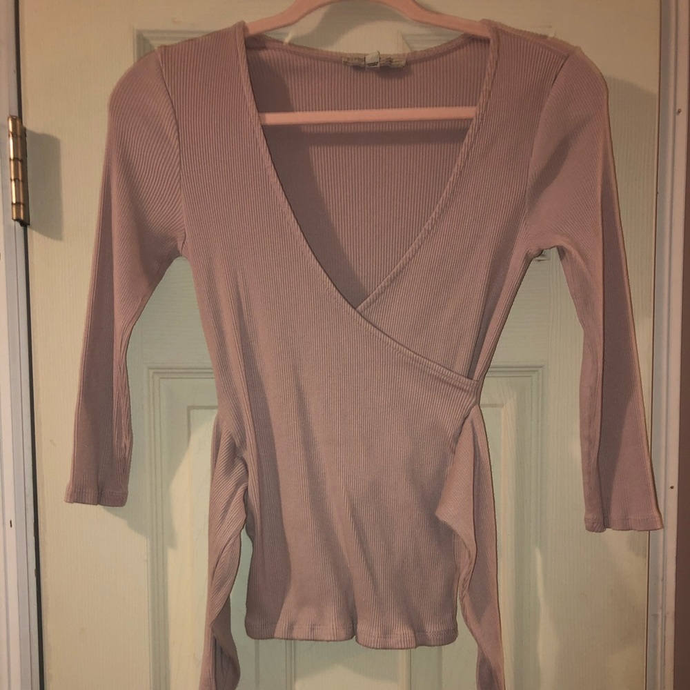 Express Mauve/ Light Purple Wrap Top